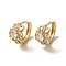 KC Gold Plated Brass Micro Pave Cubic Zirconia Hoop Earring, Bowknot, 15x9.5mm