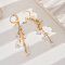 Elegant Copper Tassel Dangle Earrings for Women, Perfect for Daily or Party, Golden, 9mm