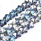 Electroplate Glass Beads Strand, AB Color, Star, Blue, 11.5~12.5x13x7mm, Hole: 1mm, about 55~56pcs/strand, 23.62 inch~ 25.20 inch(60~64cm)