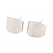 Rack Plating Brass Rectangle Stud Earrings, Long-Lasting Plated, Lead Free & Cadmium Free, Platinum, 16x15mm