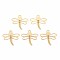 Autumn Theme Rack Plating 304 Stainless Steel Pendants, Etched Metal Embellishments, Nickel Free, Dragonfly, Real 18K Gold Plated, 14.5x15.5x0.4mm, Hole: 1.2mm