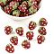 Clay Polymer Rhinestone Beads, Pave Disco Ball Beads, Grade A, Strawberry, Red, 14x13mm, Hole: 1mm