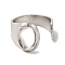 Non-Tarnish 201 Stainless Steel Finger Rings, Letter O, Inner Diameter: 18mm