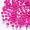 8/0 Baking Paint Glass Round Seed Beads, Fuchsia, 3~3.5x2mm, Hole: 1~1.2mm, about 10000pcs/pound