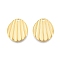 Ion Plating(IP) 201 Stainless Steel Pendant, Shell Effect Textured Charms, Oval, Real 18K Gold Plated, 21.5x18x1mm, Hole: 1.6mm