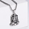 Retro Rock Punk Men's Elderly Avatar Stainless Steel Pendant Necklaces, Stainless Steel Color