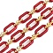 Rack Plating Acrylic & CCB Plastic Chain, Long-Lasting Plated, Dark Red, 20x10.6x3mm, 5m/roll