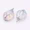 Opalite Pendants, with Brass Findings, teardrop, Platinum, 44~46x26x12~13mm, Hole: 4x7mm