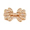 Brass Micro Pave Clear Cubic Zirconia Fold Over Clasps, Nickel Free, Real 18K Gold Plated, 25x16x5mm