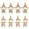 DICOSMETIC 12Pcs 2 Styles Little Girl or Boy Charms Golden Brass Cubic Zirconia Charms Human Dangle Charms with Large Hole Rings for DIY Necklace Bracelet Jewelry Making, Hole: 2~2.5mm