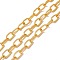 Oval Oxidation Aluminum Cable Chains, Texture, Unwelded, with Spool, Golden, Link: 13.5x8x1.5mm, about 30m/roll