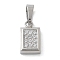 Ion Plating(IP) 304 Stainless Steel Micro Pave Cubic Zirconia Pendants, Rectangle, 10x6x2.5mm, Hole: 4.5mm,