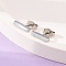 Tarnish Resistant Cuboid 304 Stainless Steel Stud Crawler Earrings, Hypoallergenic Earrings, Climber Earrings, Stainless Steel Color, 10x2x1.8mm, Pin: 0.8mm