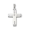 304 Stainless Steel Pendants, with Rhinestone, Cross Charms, Stainless Steel Color, 37x25x3mm, Hole: 6.5x3mm
