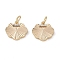 Brass & Clear Cubic Zirconia Charms, Cadmium Free & Nickel Free & Lead Free, Longevity Lock Charms, with Jump Ring, Real 18K Gold Plated, 11.5x12.5x2.5mm, Hole: 3mm