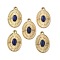 PVD Vacuum Plating 201 Stainless Steel Natural Lapis Lazuli Pendants, Real 18K Gold Plated, Oval Charms, 21x14x3mm, Hole: 1.6mm