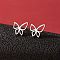Stainless Steel Stud Earrings for Women, Butterfly, Stainless Steel Color, 10mm