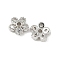 Brass Micro Pave Clear Cubic Zirconia Bead Caps, 5-Petal Flower, Platinum, 6x2mm, Hole: 0.8mm