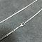 Brass Box Chain Necklaces, with Lobster Claw Clasps, Silver Color Plated, 24 inch, 2mm