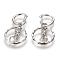 Alloy Keychain Clasp Findings, with Alloy Swivel Clasp and Iron Rings, Platinum, 50mm