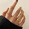 8Pcs Alloy Finger Rings, Golden, Ring, Inner Diameter: 16~19mm
