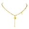 304 Stainless Steel Lariat Necklaces, Sun & Moon & Star Pendant Necklace with Paperclip Chains, Golden, 17.91 inch(45.5cm)