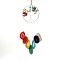 Metal Big Pendant Decorations, with Agate Slices & Chakra Theme Gemstone Chip Beads, Flat Round with Tree of Life, Platinum, 80cm