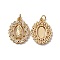Brass Micro Pave Clear Cubic Zirconia Pendants, with Jump Ring, Cadmium Free & Nickel Free & Lead Free, Rack Plating, Oval with Virgin Pattern, Real 18K Gold Plated, 20.5x15.5x2.5mm, Hole: 3mm