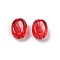 Transparent Glass Beads, Coffee Bean, Baking Paint, Red, 11x8.5x6.5mm, Hole: 1mm