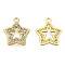 Rack Plating Alloy Pendants, with Crystal Rhinestone, Cadmium Free & Nickel Free & Lead Free, Star, Light Gold, 17x15x2.5mm, Hole: 1.2mm