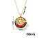 Vintage Sparkling Rhinestone Saint Pendant Necklaces, Brass Cable Chain Necklaces for Women, Golden, 15.75 inch(400mm)