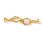Brass Fold Over Clasps, Cadmium Free & Nickel Free & Lead Free, Ring, Real 18K Gold Plated, 55mm, Hole: 5.5mm