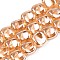 Electroplate Glass Beads Strand, Pearl Luster Plated, Polygon, Sandy Brown, 10.5x11~12x5~6mm, Hole: 1mm, about 60~61pcs/strand, 24.41 inch~ 25.20 inch(62~64cm)