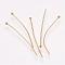 304 Stainless Steel Ball Head pins, for Craft Jewelry Making Real 24k Gold Plated, 40x0.7mm, 21 Gauge, Head: 2mm