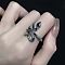 Alloy Enamel Snake Wrap Cuff Rings, Green, 3~23.5mm, Inner Diameter: 18mm