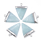 Electroplate Natural Amazonite Pendants, with Iron Findings, Triangle, Platinum, 30~34x23x5~5.5mm, Hole: 1.6mm