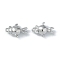 Ocean Collection Theme Jewelry, Brass with Cubic Zirconia Charms, Cadmium Free & Nickel Free & Lead Free, Real Platinum Plated, Fish, 12x8x4mm, Hole: 1.2mm