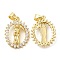 Rack Plating Brass Micro Pave Cubic Zirconia Pendants, Cadmium Free & Lead Free, Oval with Saint, Real 18K Gold Plated, 20x15.5x4mm, Hole: 4x3.5mm