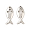 Alloy Pendant, Fish with Cross, Antique Silver, 20x8x2mm, Hole: 1.4mm