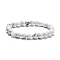 Natural Gemstone Stretchy Bracelets, with Howlite and Elastic Cord, White, 2 inch(5.2cm)