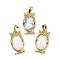 Natural Howlite Pendant, with Brass Findings,  Lead Free & Cadmium Free, Long-Lasting Plated, Owl, 28.5x15.5x7mm, Hole: 5x8mm