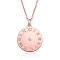 Compass Shape Stainless Steel Pendant Necklaces for Women, Rose Gold