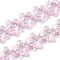 Transparent Glass Beads Strands, Plum Blossom, Pearl Pink, 12~13x12~13x7mm, Hole: 1mm, about 59~60pcs/strand, 24.80~25.20''(63~64cm)