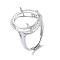 Adjustable 925 Sterling Silver Ring Components, with Cubic Zirconia, For Half Drilled Beads, Real Platinum Plated, 1~3mm, Inner Diameter: 17.2mm