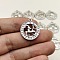 Constellation Themes Alloy Rhinestone Pendants, Flat Round Charms, Silver, Capricorn, 24x21mm