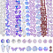 Transparent Glass Beads, Mixed Styles, Mixed Shapes, Lilac, 4~20x4~12x3~11.5mm, Hole: 0.4~1.8mm, 390pcs/set