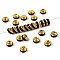 Brass Grade A Rhinestone Spacer Beads, Golden Plated, Rondelle, Nickel Free, Jet, 4x2mm, Hole: 0.8mm