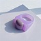 Square Resin Finger Rings, Medium Orchid, Inner Diameter: 17mm