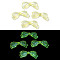 Luminous Transparent Acrylic Beads, with Glitter Powder, Glow in the Dark, Bowknot, Pale Goldenrod, 13.5x29x6mm, Hole: 1.8mm