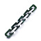 Handmade Acrylic Cable Chains, with CCB Plastic Linking Rings, Teal, Link: 20x30.5x5mm, 20x30x6mm, about 39.37 inch(1m)/strand